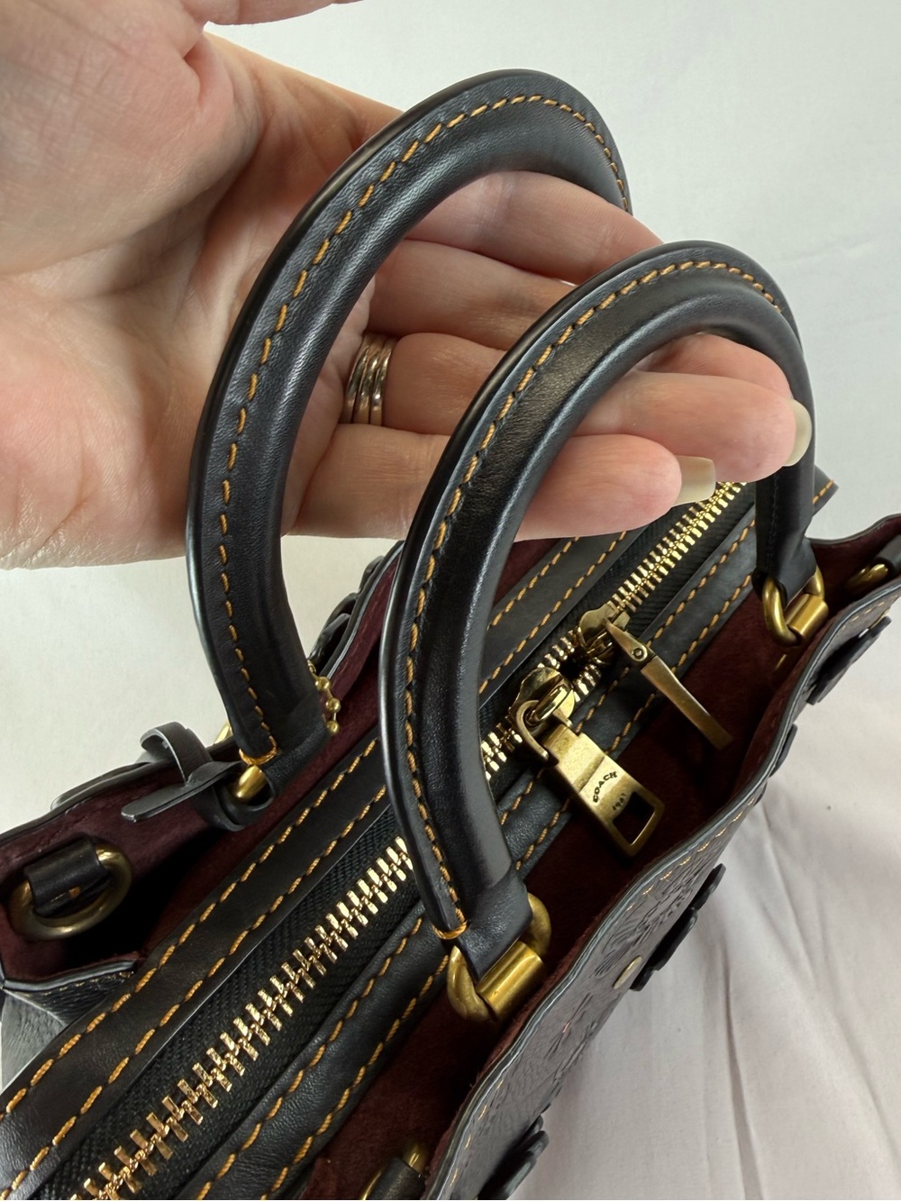 Coach 1941 Rogue Shoulder Bag 25 with Tea Rose Appliqué - Picture 12 of 15